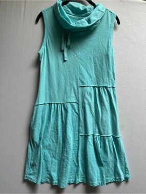 Neon Buddha Sleeveless Tiered Cowl Neck Dress Sz S